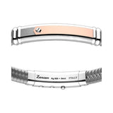 Bracciale con targa in argento e oro rosa-Bracciali-ZANCAN- [SKU] -Gioielleria Granarelli