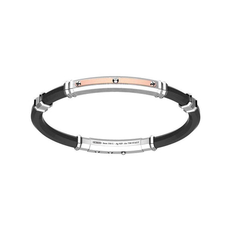 Bracciale con targa in argento e oro rosa-Bracciali-ZANCAN- [SKU] -Gioielleria Granarelli