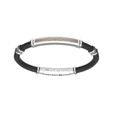 Bracciale con targa in argento e oro rosa-Bracciali-ZANCAN- [SKU] -Gioielleria Granarelli