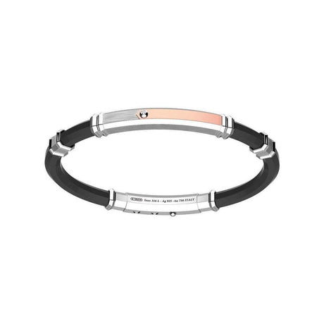 Bracciale con targa in argento e oro rosa-Bracciali-ZANCAN- [SKU] -Gioielleria Granarelli