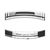 Bracciale con targa in argento e spinelli neri-Bracciali-ZANCAN- [SKU] -Gioielleria Granarelli