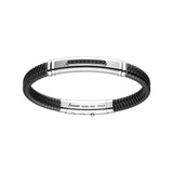 Bracciale con targa in argento e spinelli neri-Bracciali-ZANCAN- [SKU] -Gioielleria Granarelli