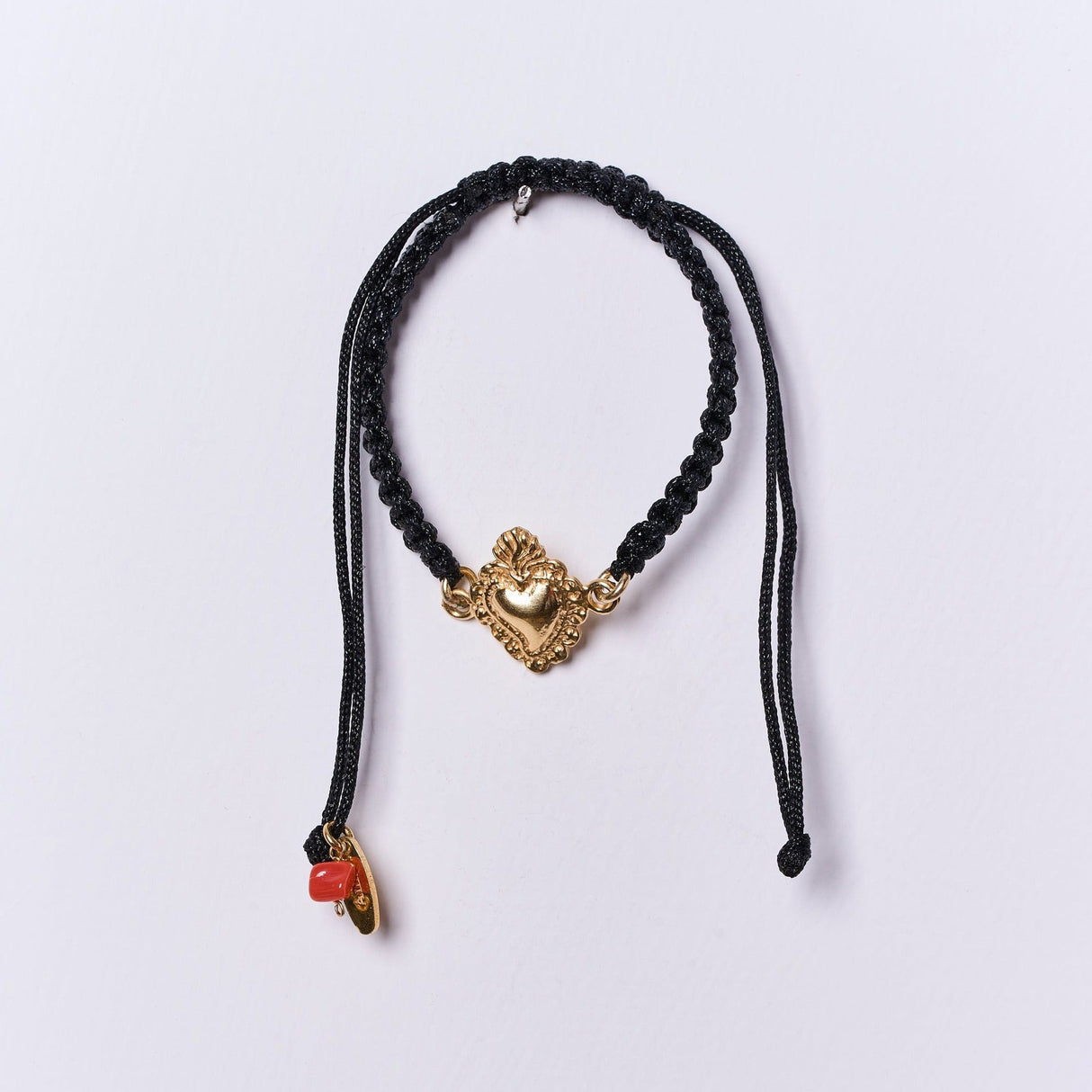 Bracciale cordino con Sacro Cuore Lucido-Bracciali-AMLÈ-Gioielleria Granarelli