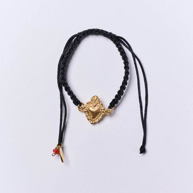 Bracciale cordino con Sacro Cuore Satinato-Bracciali-AMLÈ-Gioielleria Granarelli