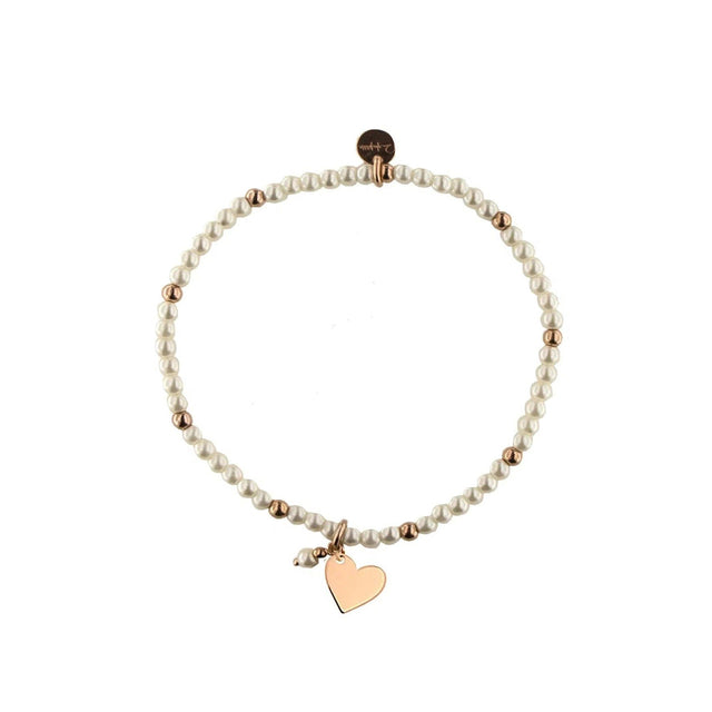 Bracciale elastico con perle e palline CUORE-Girocolli-RUE DES MILLE- [SKU] -Gioielleria Granarelli