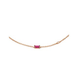 Bracciale in Oro Rosa con Rubino Baguette e Diamante-Bracciali-BUONOCORE- [SKU] -Gioielleria Granarelli