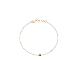 Bracciale in Oro Rosa con Rubino Baguette e Diamante-Bracciali-BUONOCORE- [SKU] -Gioielleria Granarelli