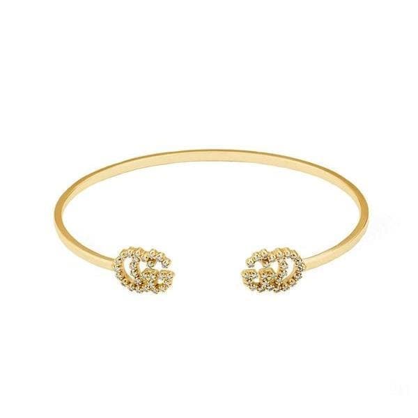 Bracciale rigido con GG Running e diamanti-Bracciali-GUCCI- [SKU] -Gioielleria Granarelli