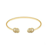 Bracciale rigido con GG Running e diamanti-Bracciali-GUCCI- [SKU] -Gioielleria Granarelli