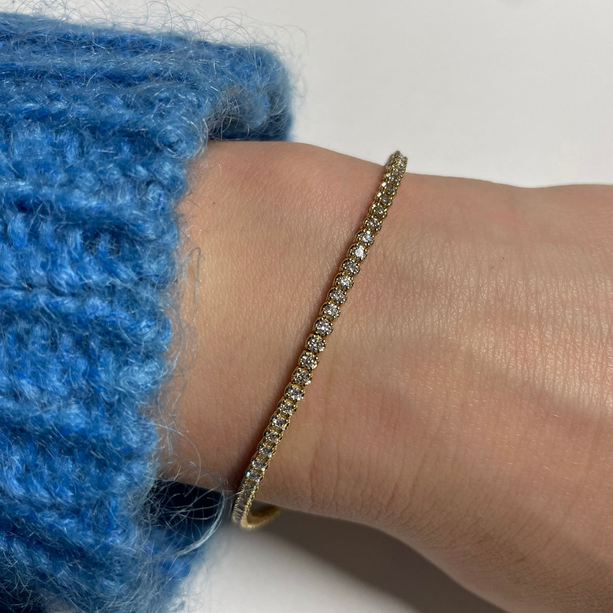 Bangle Recarlo Tennis Total Carat Weight Round Diamond Double