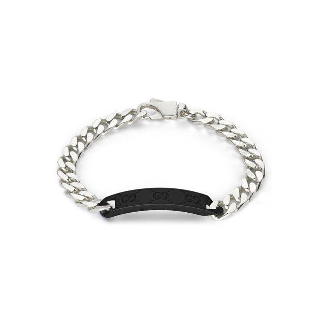 Bracciale Catena con Targhetta GG Argento-Bracciali-GUCCI-Gioielleria Granarelli