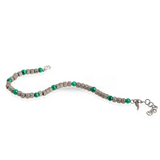 Bracciale in Titanio, Malachite e Oro Bianco-Bracciali-MANO-Gioielleria Granarelli