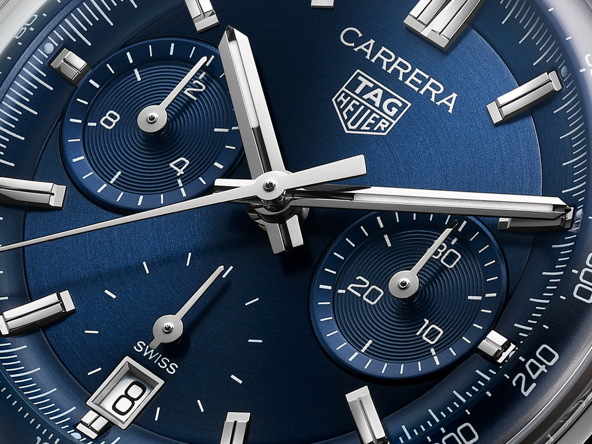 Carrera Automatico Chronograph Blu 39 mm Acciaio