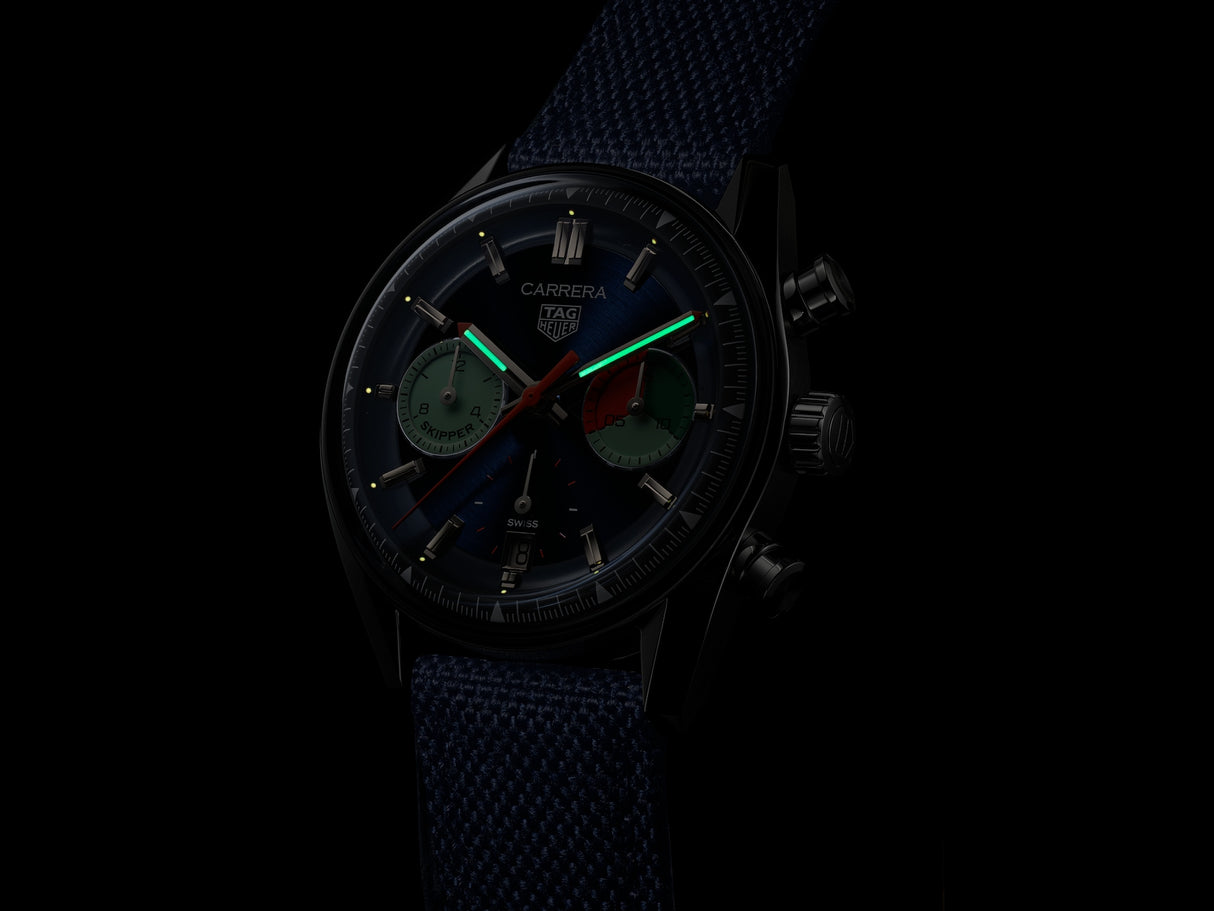 Carrera Automatico Chronograph Skipper Blu 39 mm