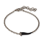 BRACCIALE CHARMS CON CORNETTO SMALTATO NERO IN TITANIO, 5 BLACK E CATENA-Bracciali-MANO-Gioielleria Granarelli