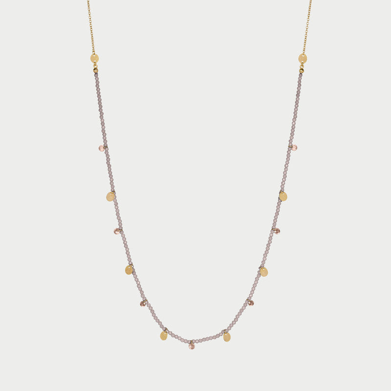 Collana con pepite di Zirconi Milky e medagliette