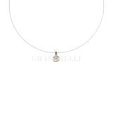 Collana invisibile con diamante 0.11kt in oro giallo