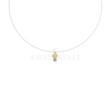 Invisible mini round necklace with diamond