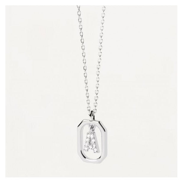 COLLANA CON LETTERA A MINI SILVER-Girocolli-PDPAOLA-Gioielleria Granarelli