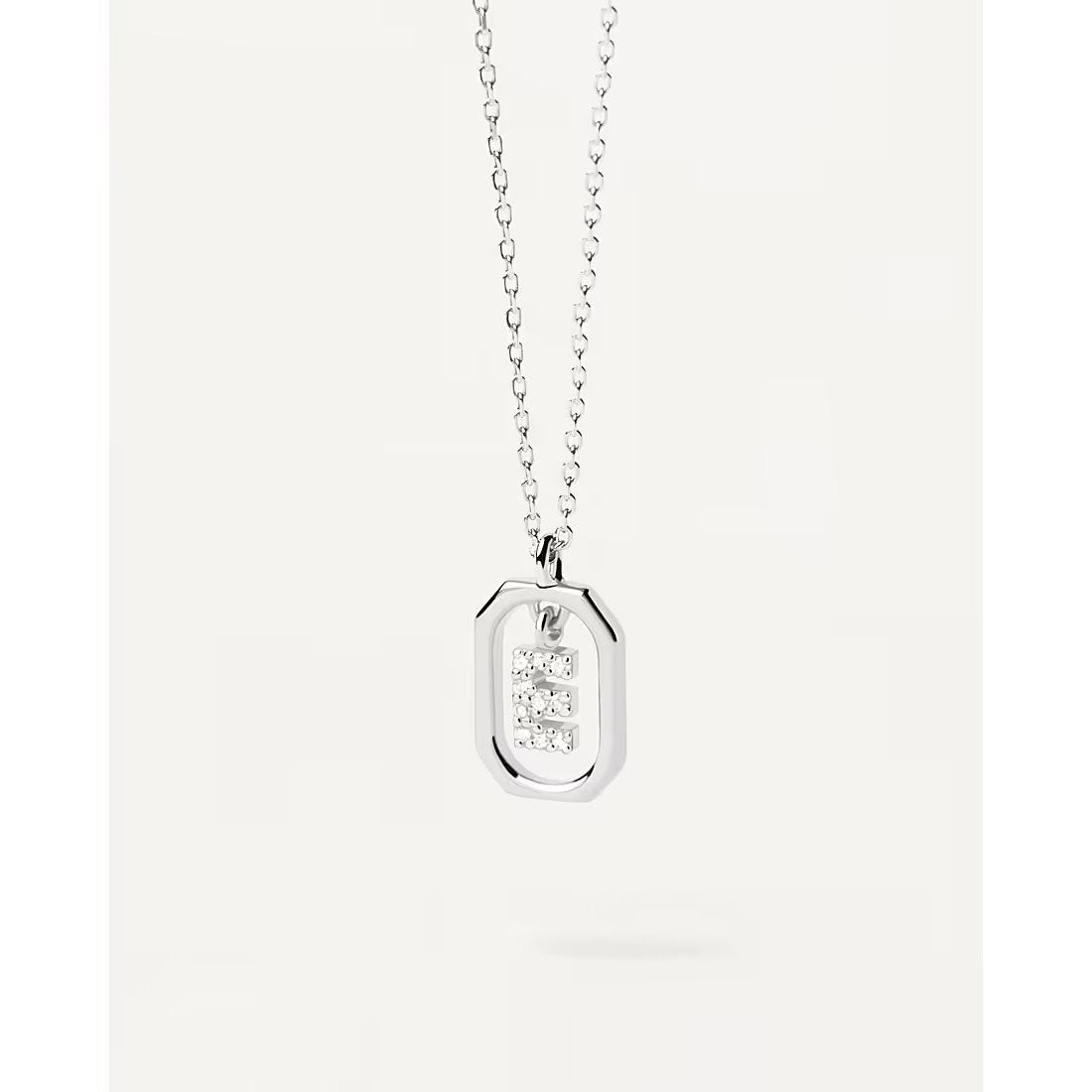 COLLANA CON LETTERA E MINI SILVER-PDPAOLA-CO02-516-U-Gioielleria Granarelli