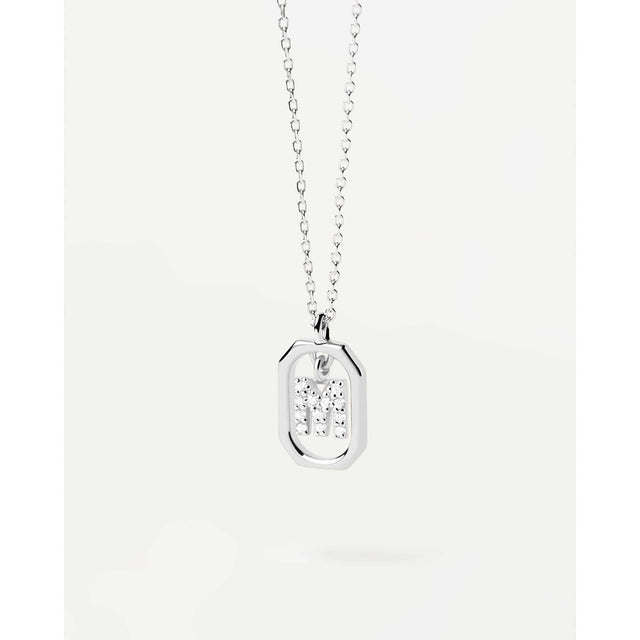 COLLANA CON LETTERA M MINI SILVER-PDPAOLA-CO02-524-U-Gioielleria Granarelli