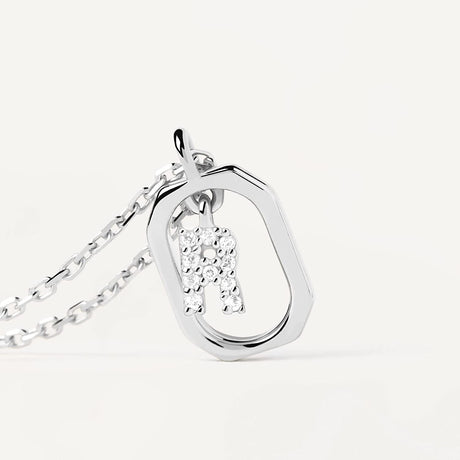 COLLANA CON LETTERA R MINI SILVER-PDPAOLA-CO02-529-U-Gioielleria Granarelli