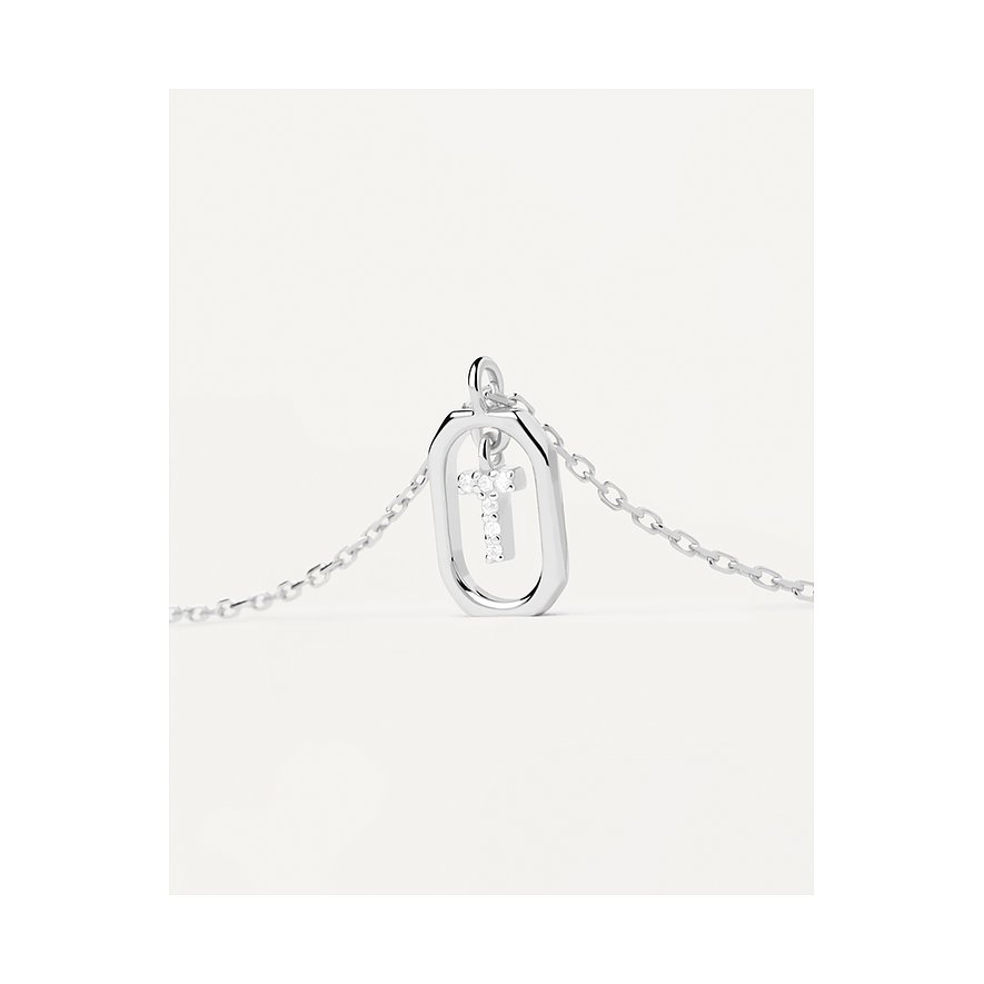 COLLANA CON LETTERA T MINI SILVER-PDPAOLA-CO02-531-U-Gioielleria Granarelli