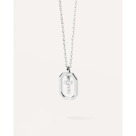 COLLANA CON LETTERA T MINI SILVER-PDPAOLA-CO02-531-U-Gioielleria Granarelli