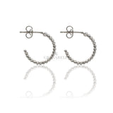 Cerchietti Oro Bianco con sfere diamantate-Orecchini-GRANARELLI-Gioielleria Granarelli