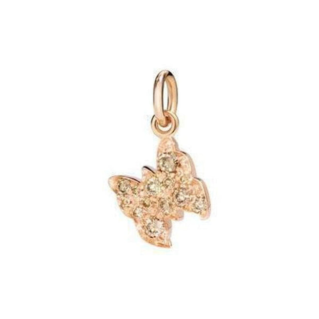 Charm DoDo Farfalla Con Diamanti Brown-Ciondoli-DODO- [SKU] -Gioielleria Granarelli