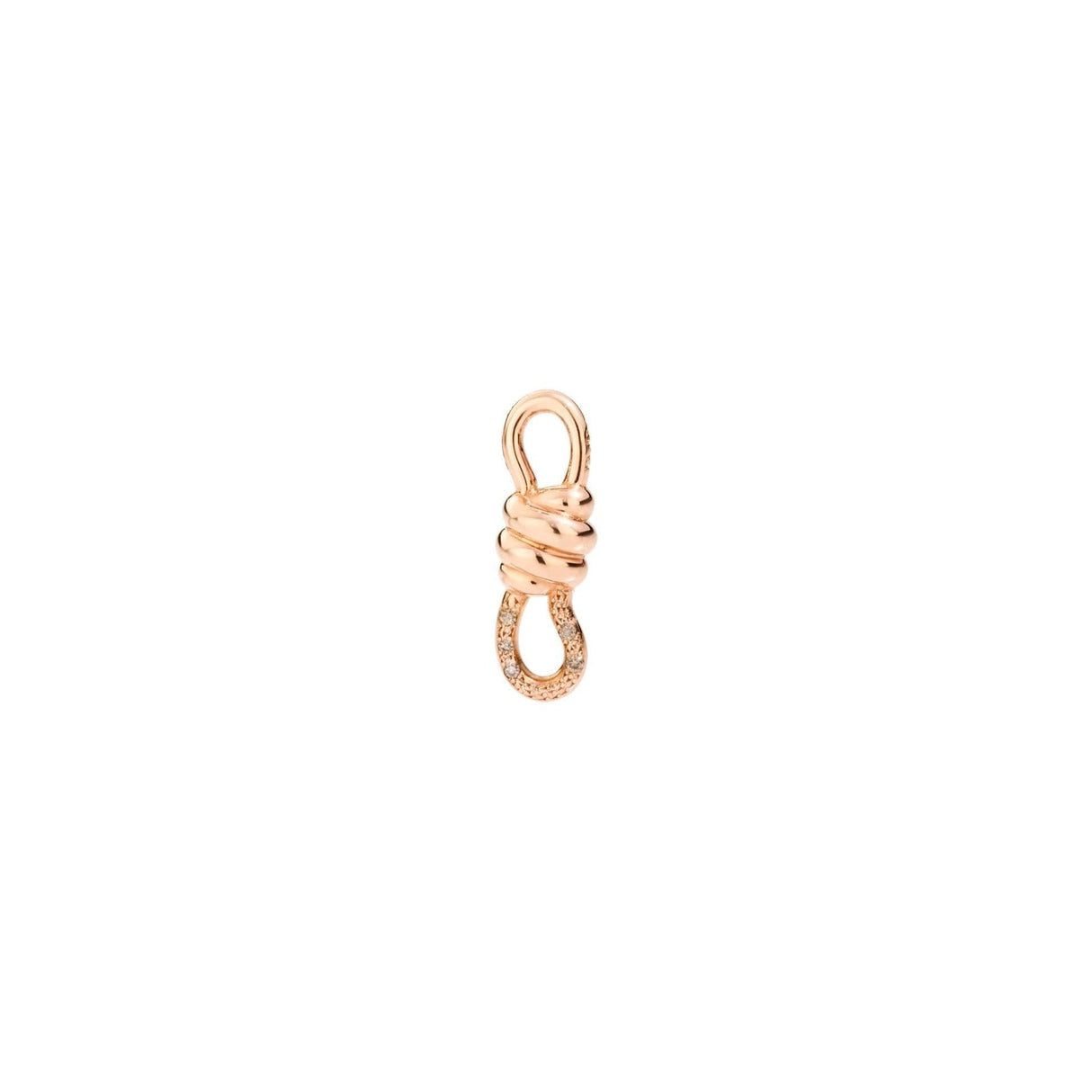 Charm DoDo Nodo Oro Rosa Diamanti Brown-Ciondoli-DODO- [SKU] -Gioielleria Granarelli