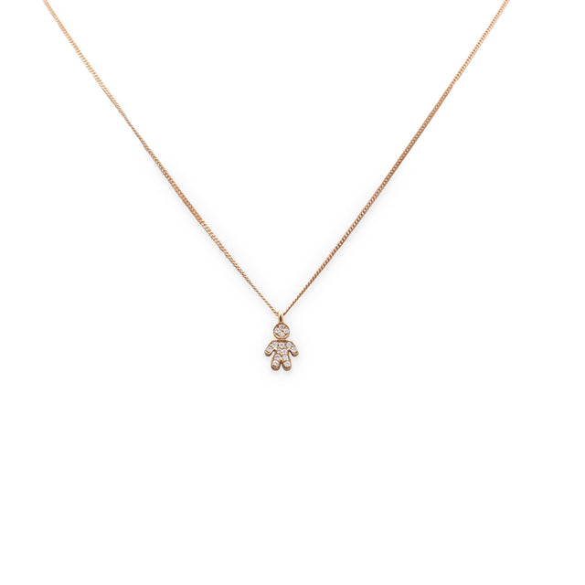 Collana Bimbo Pavé mini in Oro Rosa-Girocolli-CRIVELLI- [SKU] -Gioielleria Granarelli