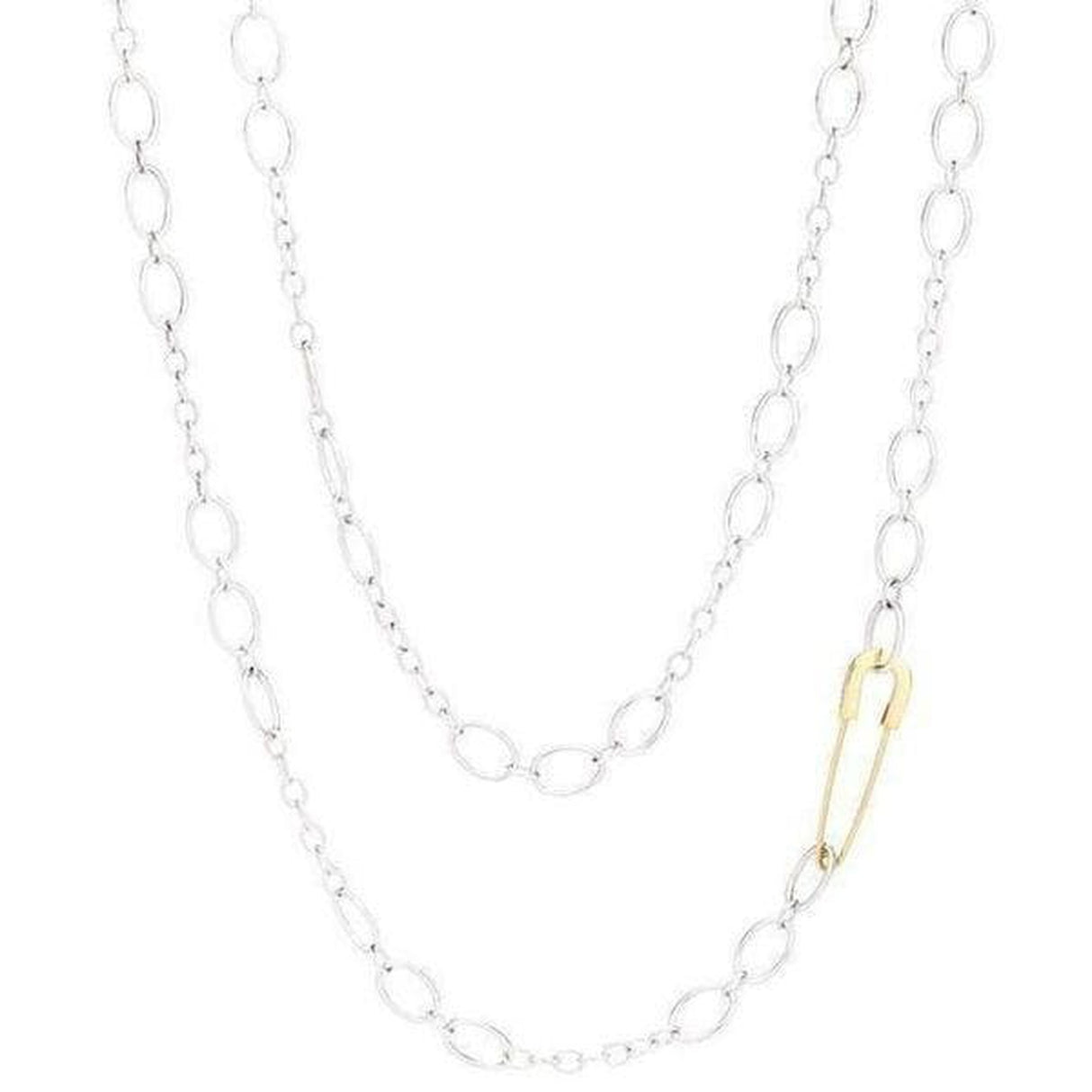 Catena argento e spilla oro giallo 18 kt dodo-Girocolli-DODO- [SKU] -Gioielleria Granarelli