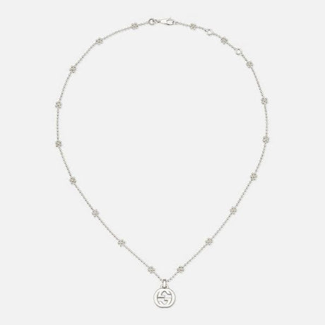 Collana Fiore con ciondolo GG in argento-Girocolli-GUCCI- [SKU] -Gioielleria Granarelli