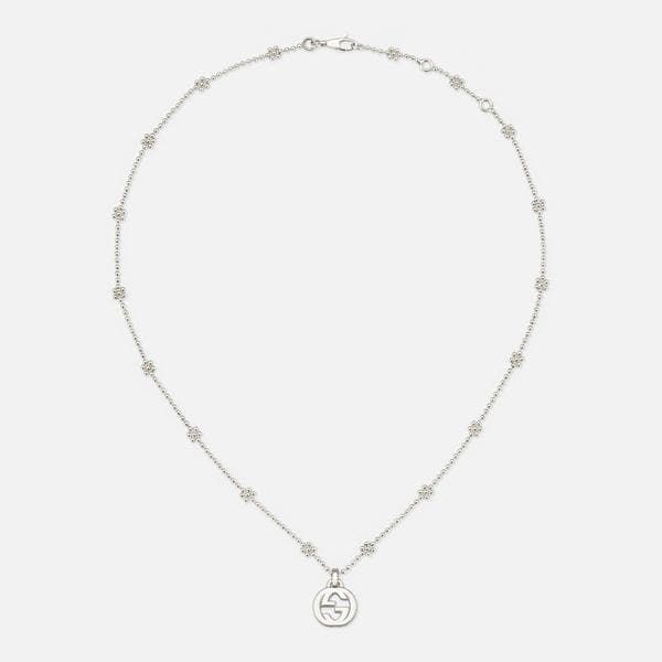 Collana Fiore con ciondolo GG in argento-Girocolli-GUCCI- [SKU] -Gioielleria Granarelli