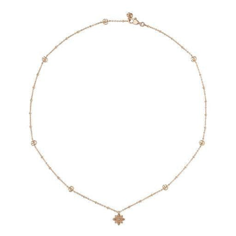 Collana Flora Oro Rosa con Diamanti-Girocolli-GUCCI- [SKU] -Gioielleria Granarelli