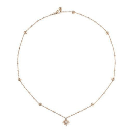 Collana Flora Oro Rosa con Diamanti-Girocolli-GUCCI- [SKU] -Gioielleria Granarelli