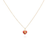 Collana Iniziale con cuore rosso-Collane-GioGio- [SKU] -Gioielleria Granarelli