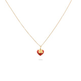 Collana Iniziale con cuore rosso-Collane-GioGio- [SKU] -Gioielleria Granarelli