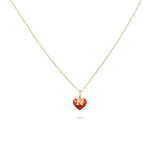 Collana Iniziale con cuore rosso-Collane-GioGio- [SKU] -Gioielleria Granarelli