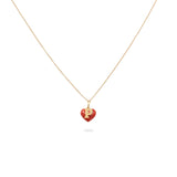 Collana Iniziale con cuore rosso-Collane-GioGio- [SKU] -Gioielleria Granarelli