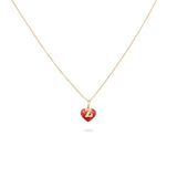 Collana Iniziale con cuore rosso-Collane-GioGio- [SKU] -Gioielleria Granarelli