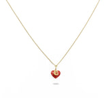 Collana Iniziale con cuore rosso-Collane-GioGio- [SKU] -Gioielleria Granarelli