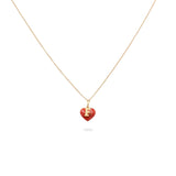 Collana Iniziale con cuore rosso-Collane-GioGio- [SKU] -Gioielleria Granarelli