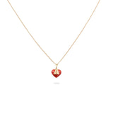 Collana Iniziale con cuore rosso-Collane-GioGio- [SKU] -Gioielleria Granarelli