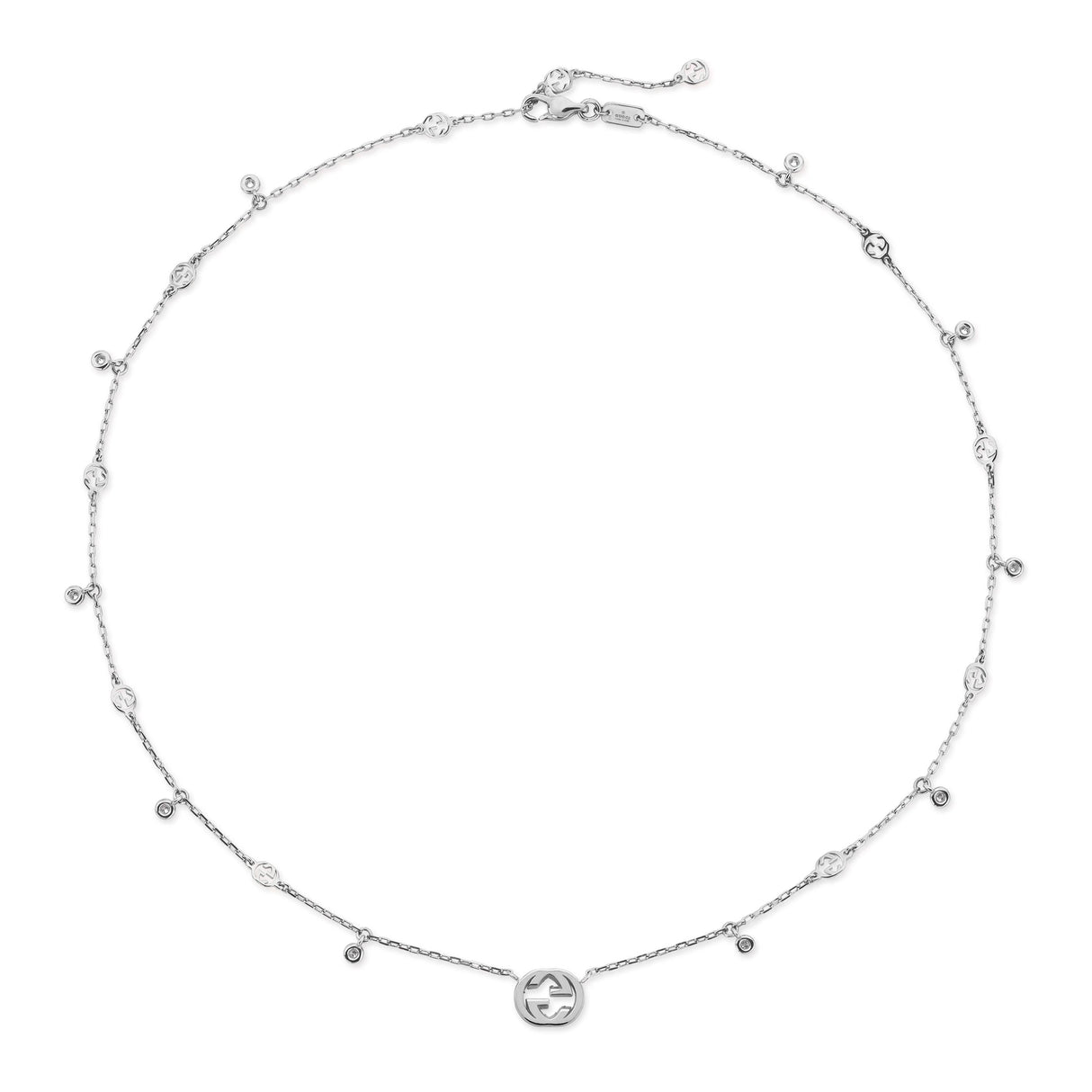 Collana Interlocking G con Diamanti-Girocolli-GUCCI-Gioielleria Granarelli