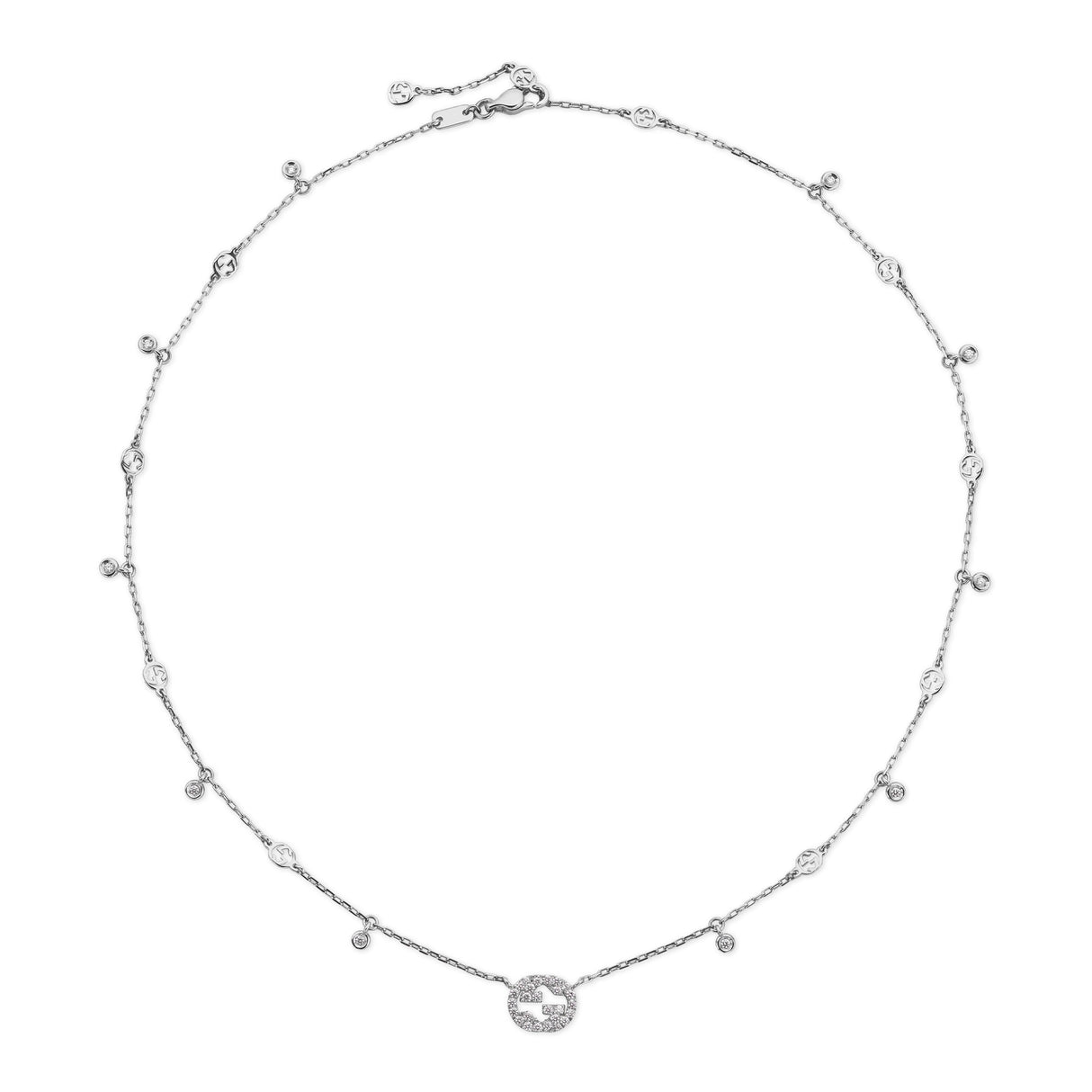 Collana Interlocking G con Diamanti-Girocolli-GUCCI-Gioielleria Granarelli