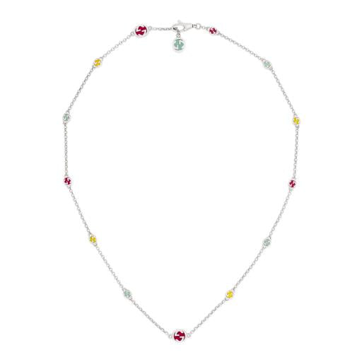 Collana Interlocking G con smalto multicolore-Girocolli-GUCCI-Gioielleria Granarelli