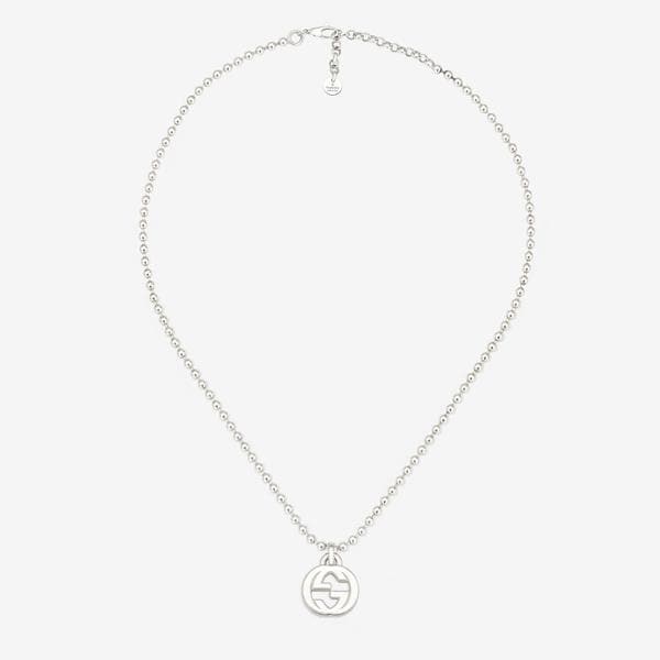 Collana con ciondolo GG in argento-Girocolli-GUCCI- [SKU] -Gioielleria Granarelli