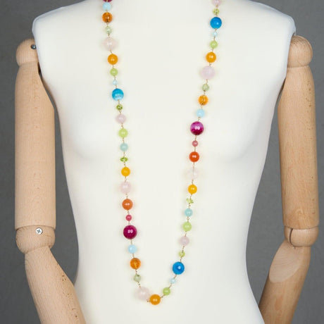 Collana lunga Pietre Multicolori-Girocolli-AMLÈ- [SKU] -Gioielleria Granarelli